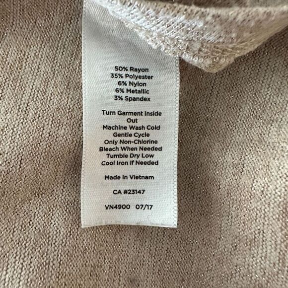 Ann Taylor gold neutral tie top- size M - Picture 7 of 8